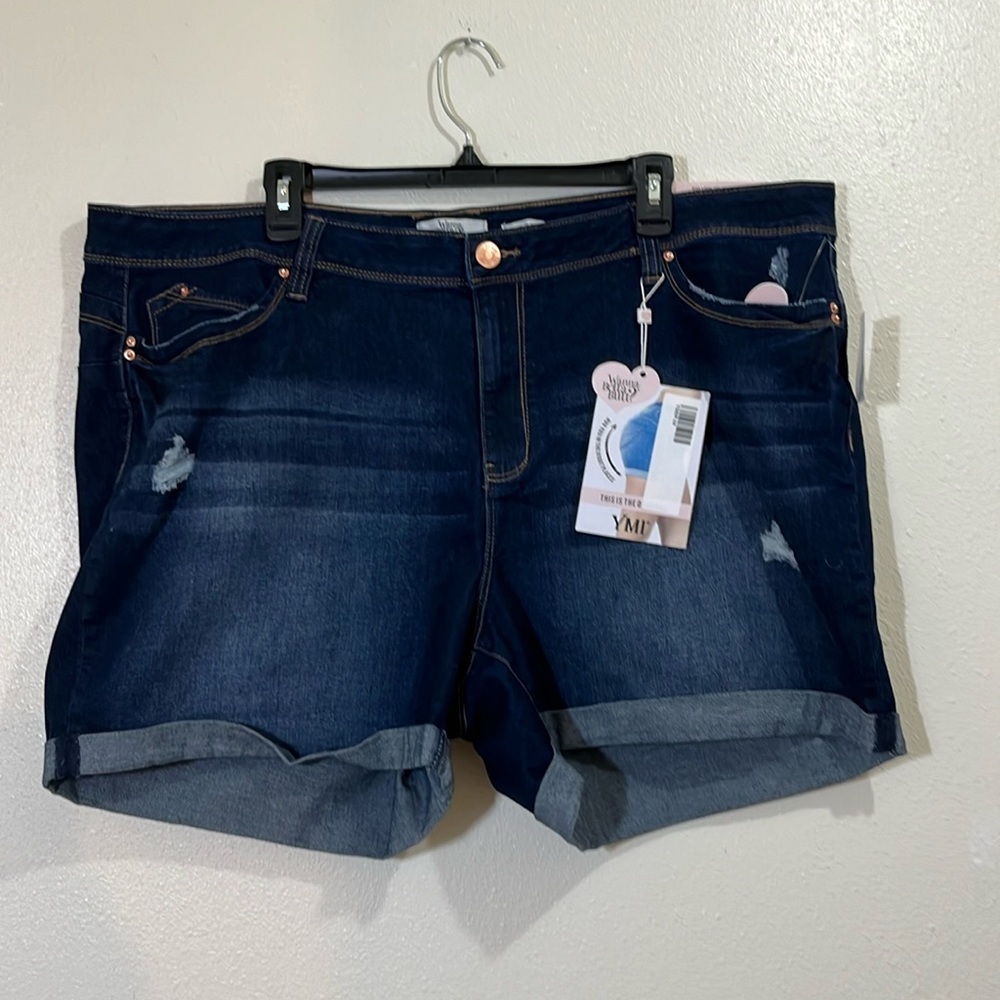 YMI Wanna betta butt? Blue jean shorts.       Size 24. NWT